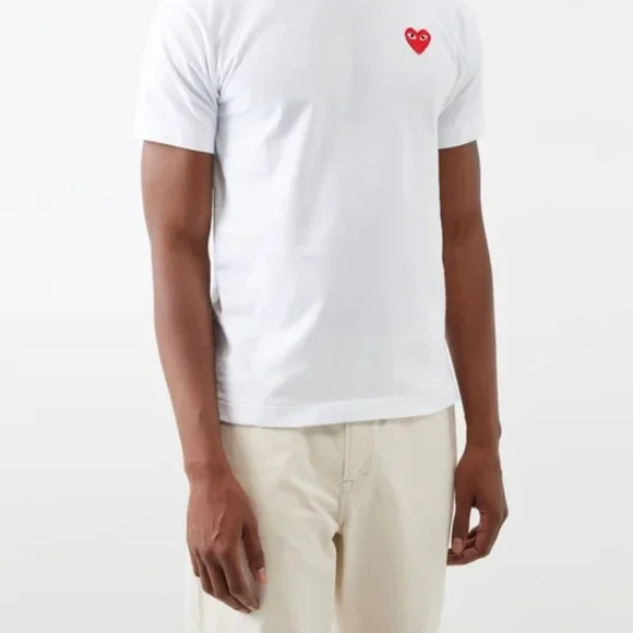 COMME DES GARCONS CDG PLAY RED HEART EYE LOGO WHITE T-SHIRT (S-XL) - Picture 8 of 10